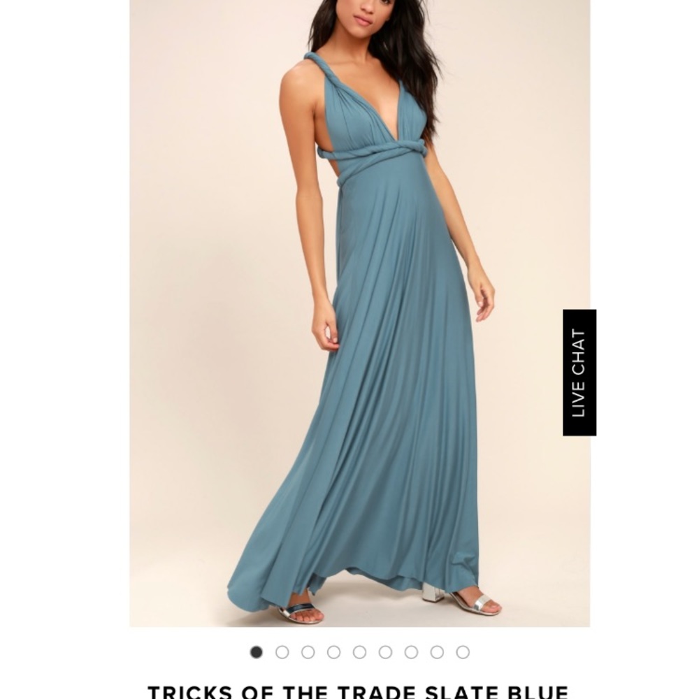 Slate blue tricks of the trade wrap dress
